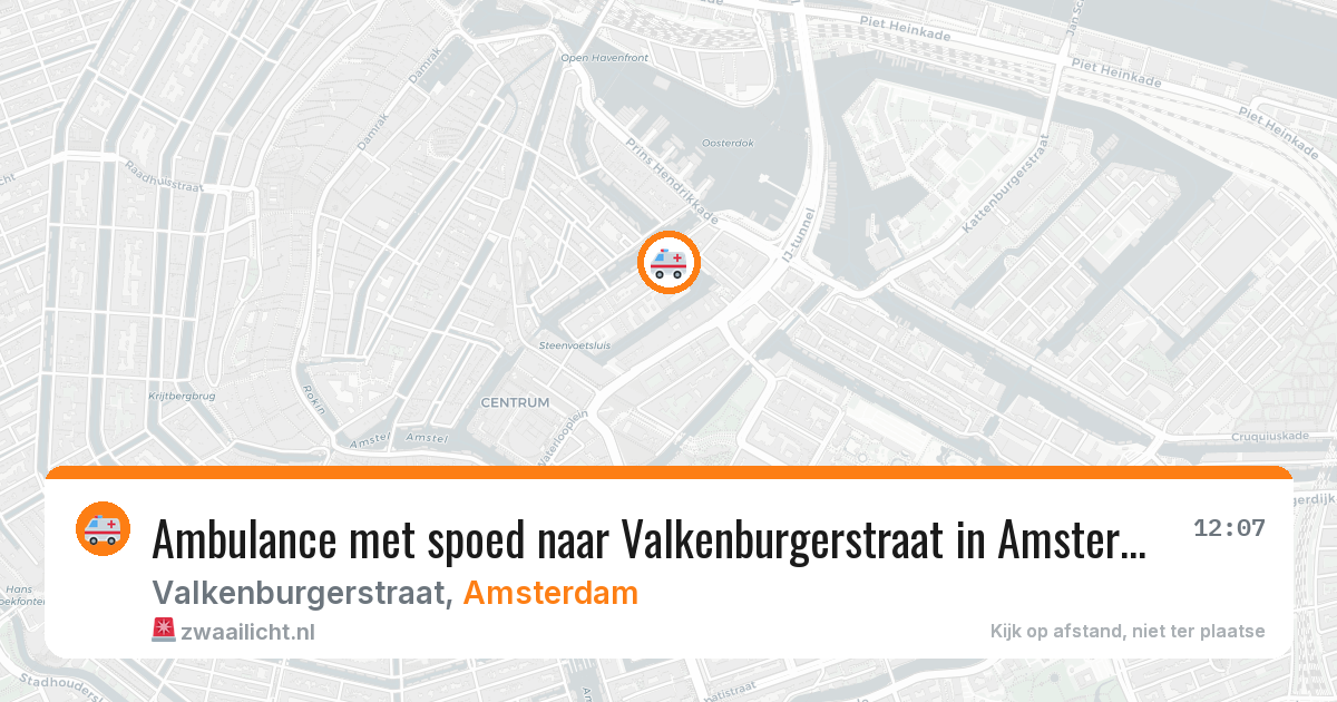 Ambulance met spoed naar Valkenburgerstraat in Amsterdam — 20 apr 2026