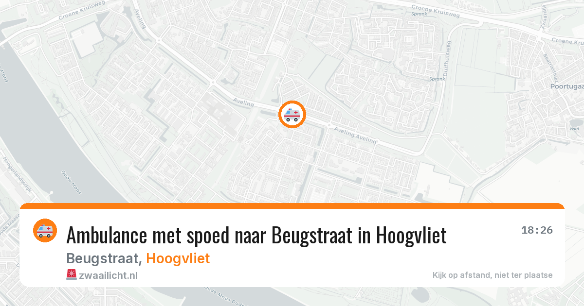 Ambulance met spoed naar Beugstraat in Hoogvliet — 16 jul 2026