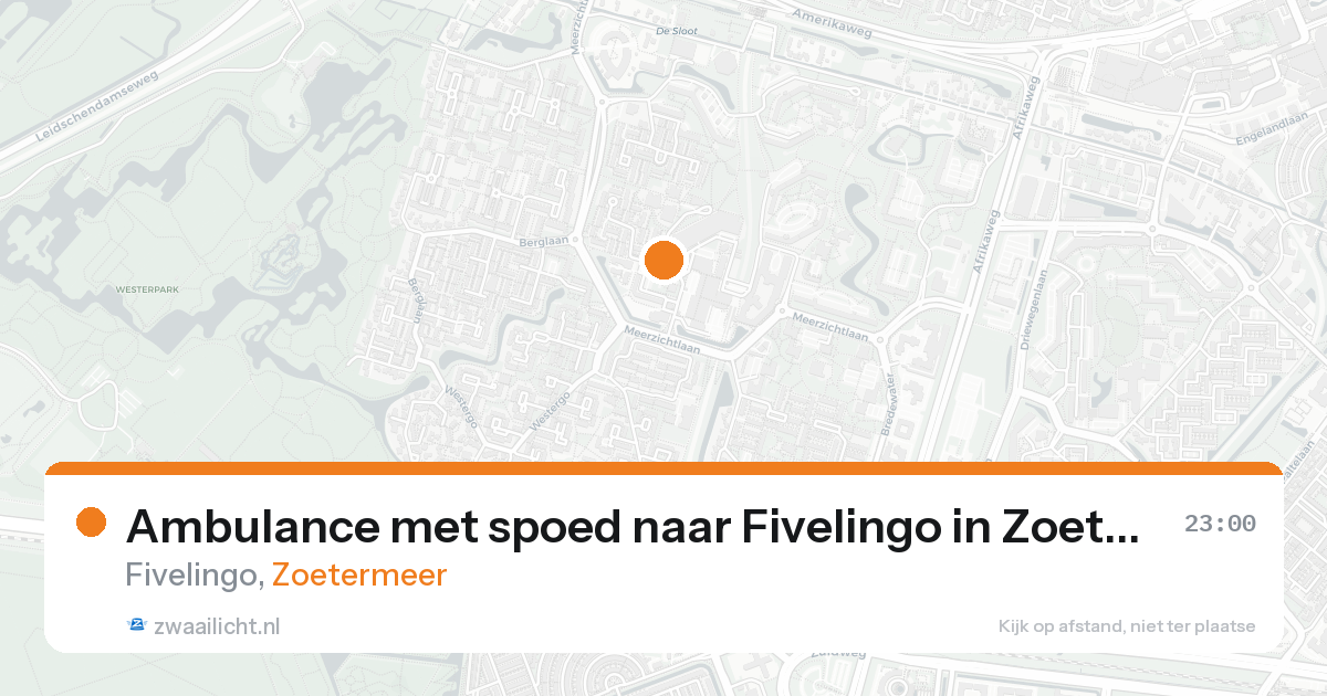 Ambulance met spoed naar Fivelingo in Zoetermeer — 24 aug 2026