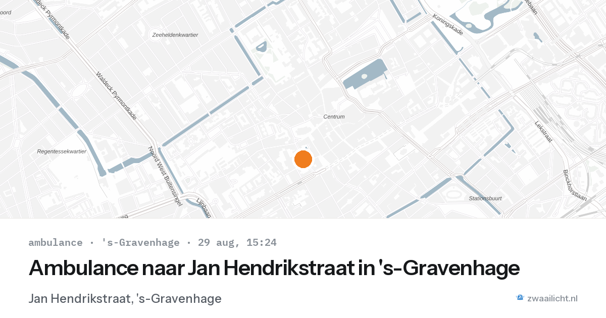 Ambulance naar Jan Hendrikstraat in 's-Gravenhage — 29 aug 2026