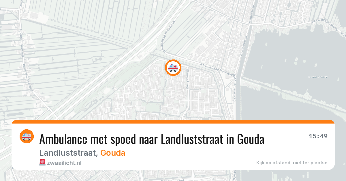 Ambulance met spoed naar Landluststraat in Gouda — 25 jun 2026