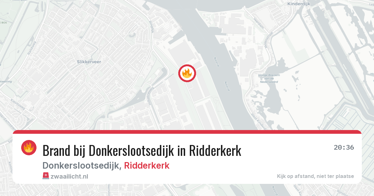 Brand bij Donkerslootsedijk in Ridderkerk — 13 aug 2026