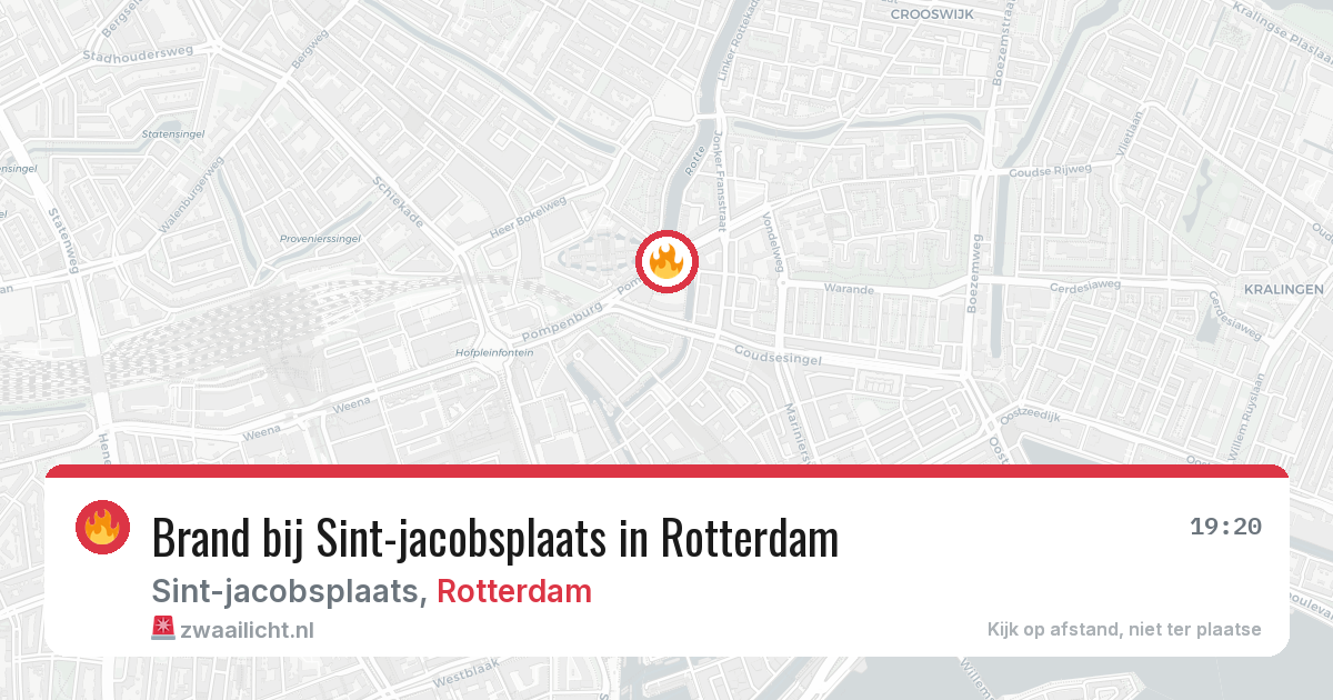 Brand bij Sint-jacobsplaats in Rotterdam — 21 jun 2026
