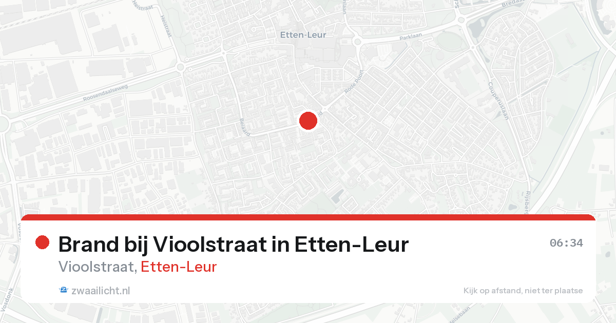 Brand bij Vioolstraat in Etten-Leur — 23 aug 2026