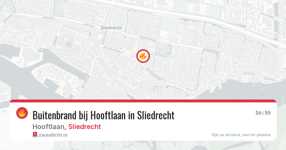 Buitenbrand bij Hooftlaan in Sliedrecht — 23 apr 2026