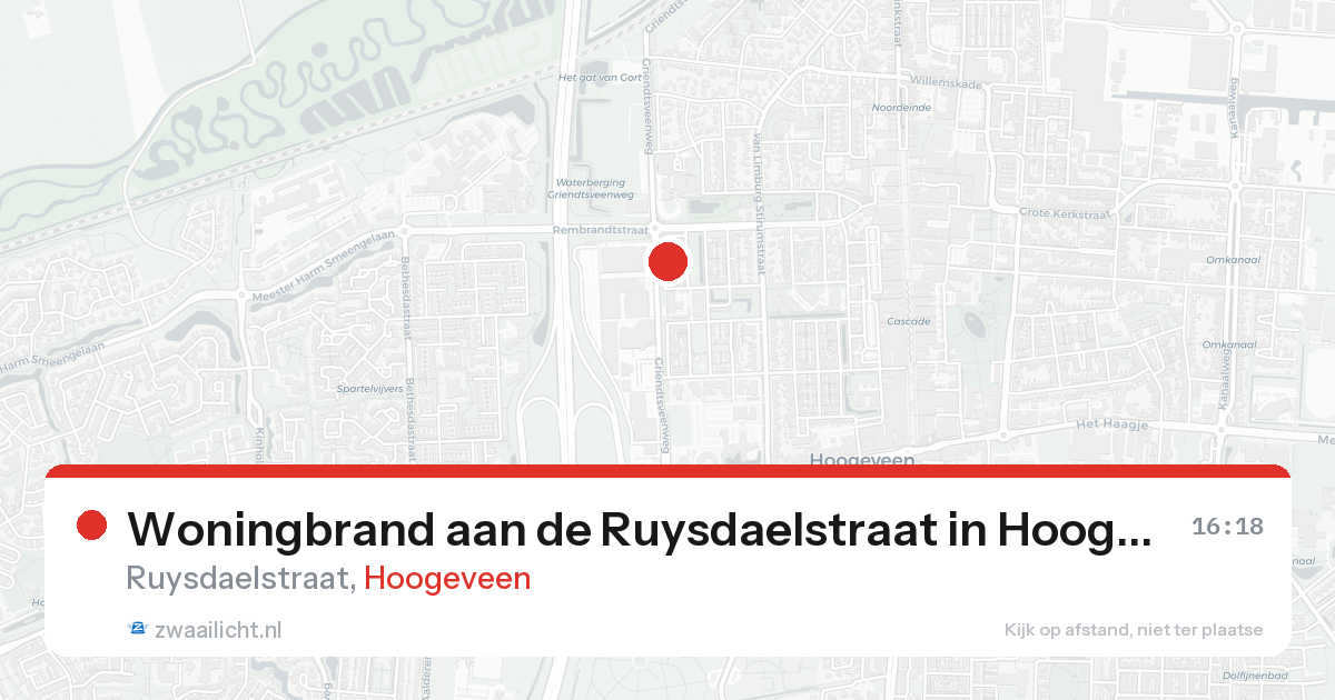 Woningbrand aan de Ruysdaelstraat in Hoogeveen — 30 jan 2026