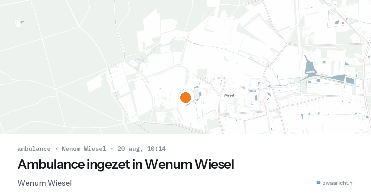 Ambulance ingezet in Wenum Wiesel — 20 aug 2026