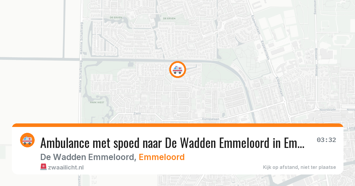 Ambulance met spoed naar De Wadden Emmeloord in Emmeloord — 15 mrt 2026
