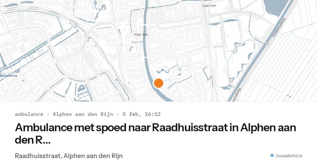 Ambulance met spoed naar Raadhuisstraat in Alphen aan den Rijn — 5 feb 2026