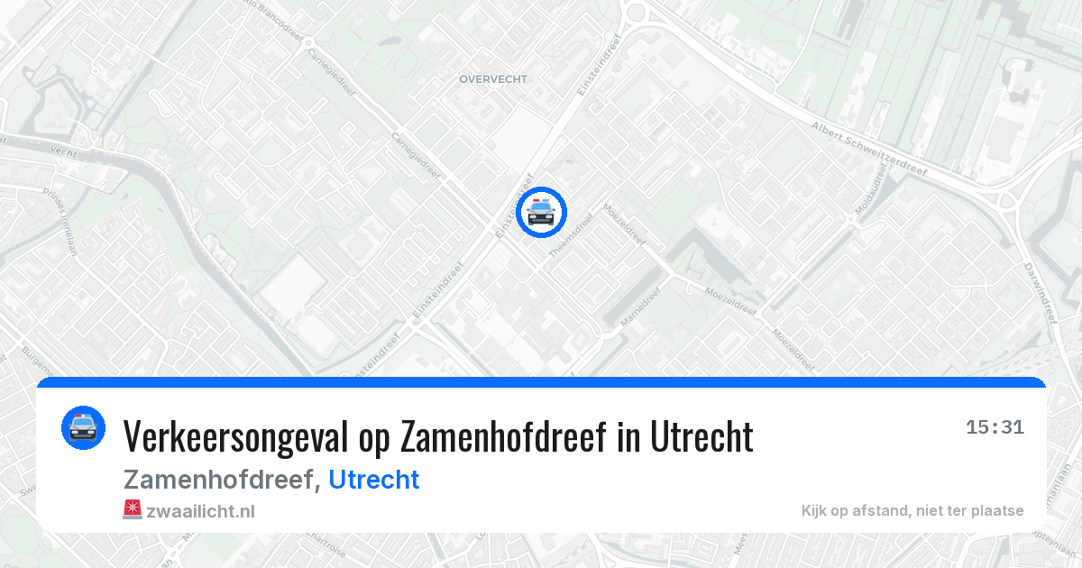 Verkeersongeval op Zamenhofdreef in Utrecht — 9 apr 2026