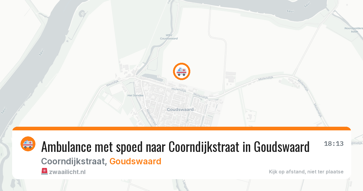 Ambulance met spoed naar Coorndijkstraat in Goudswaard — 20 apr 2026
