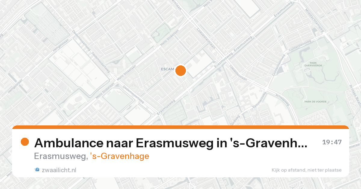 Ambulance naar Erasmusweg in 's-Gravenhage — 19 aug 2026