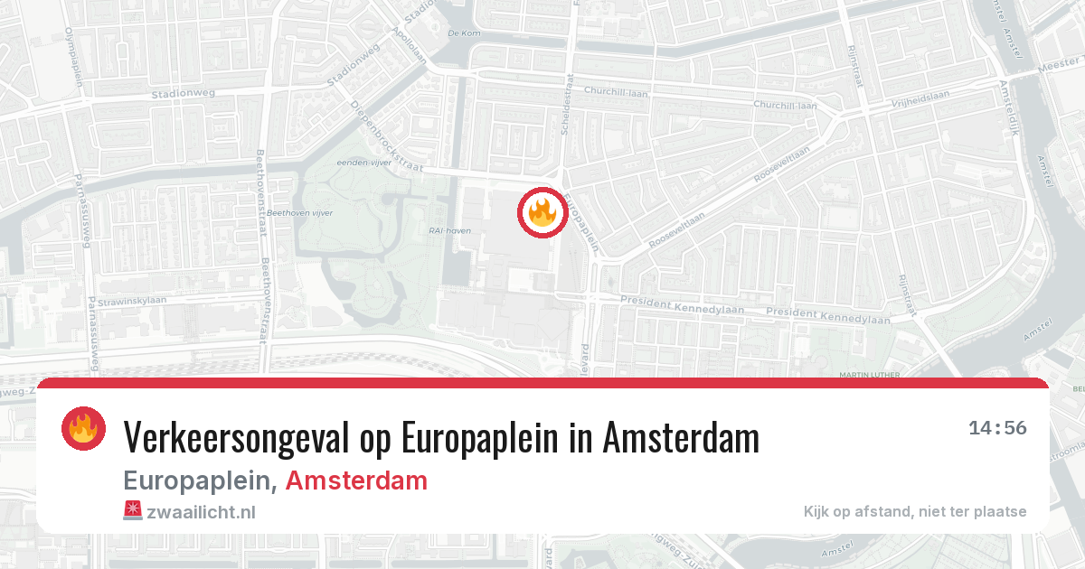 Verkeersongeval op Europaplein in Amsterdam — 31 mei 2026