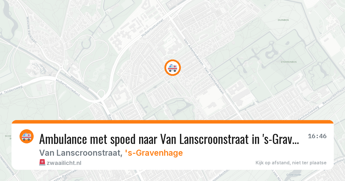 Ambulance met spoed naar Van Lanscroonstraat in 's-Gravenhage — 8 aug 2026