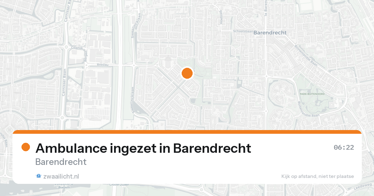 Ambulance ingezet in Barendrecht — 21 aug 2026 | 🚨 Zwaailicht.nl