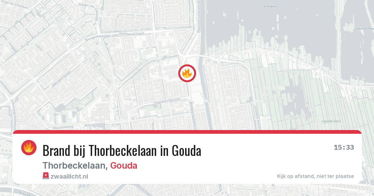 Brand bij Thorbeckelaan in Gouda — 7 jun 2026
