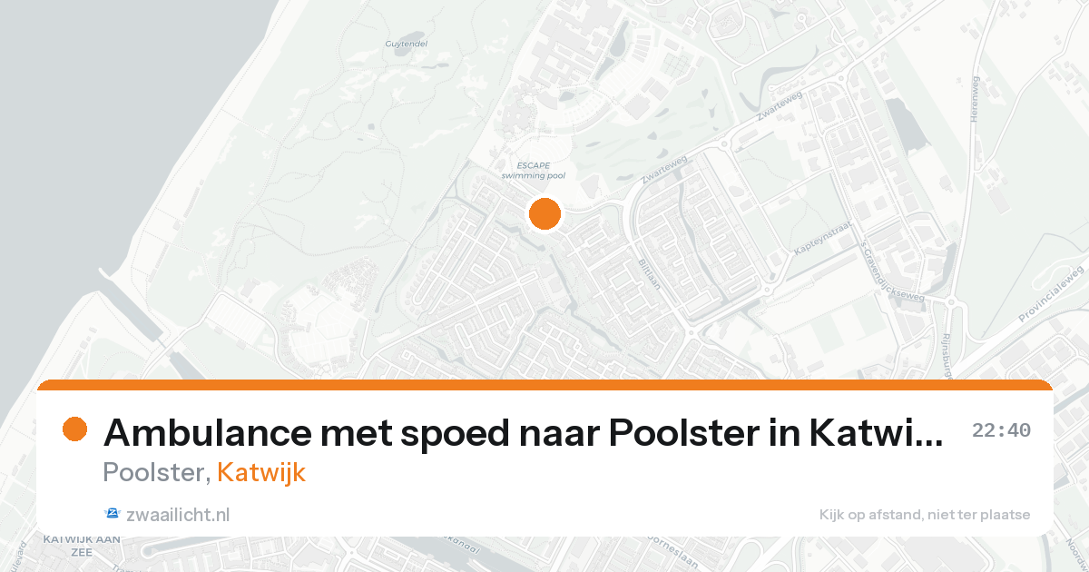 Ambulance met spoed naar Poolster in Katwijk — 19 aug 2026