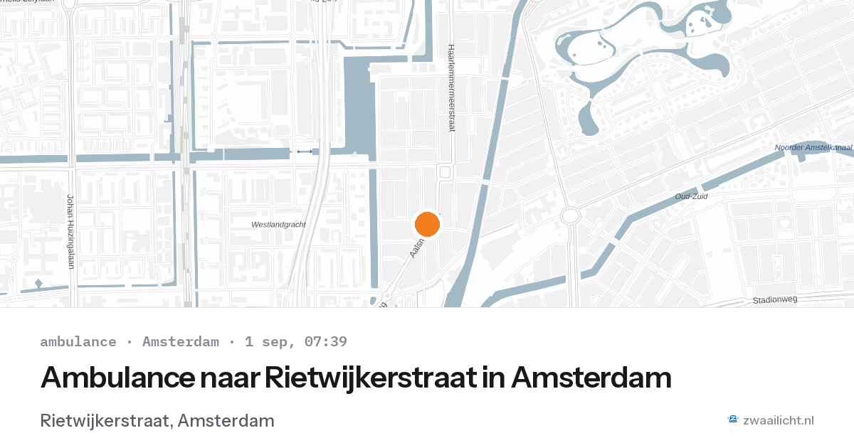 Ambulance naar Rietwijkerstraat in Amsterdam — 1 sep 2026