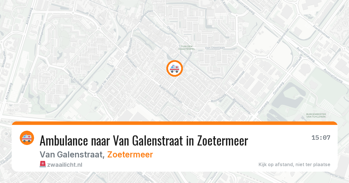 Ambulance naar Van Galenstraat in Zoetermeer — 13 aug 2026