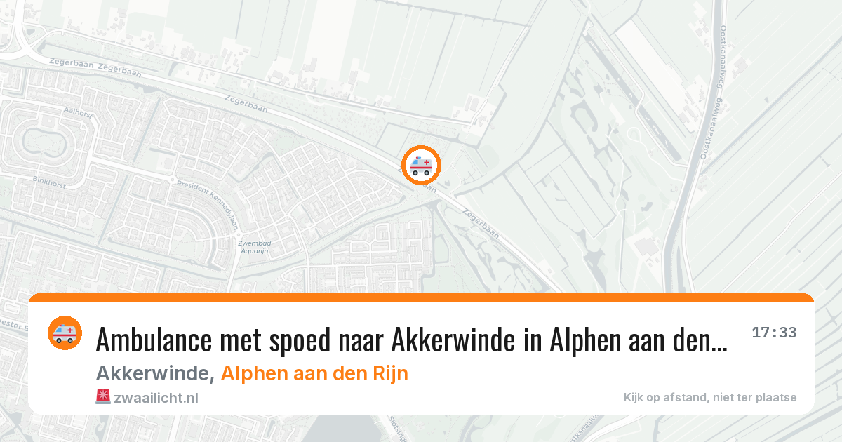 Ambulance met spoed naar Akkerwinde in Alphen aan den Rijn — 7 aug 2026