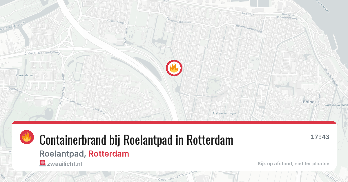 Containerbrand bij Roelantpad in Rotterdam — 15 jun 2026