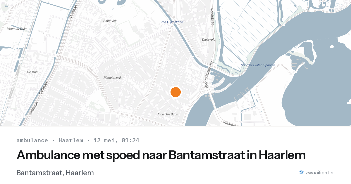 Ambulance met spoed naar Bantamstraat in Haarlem — 11 mei 2026