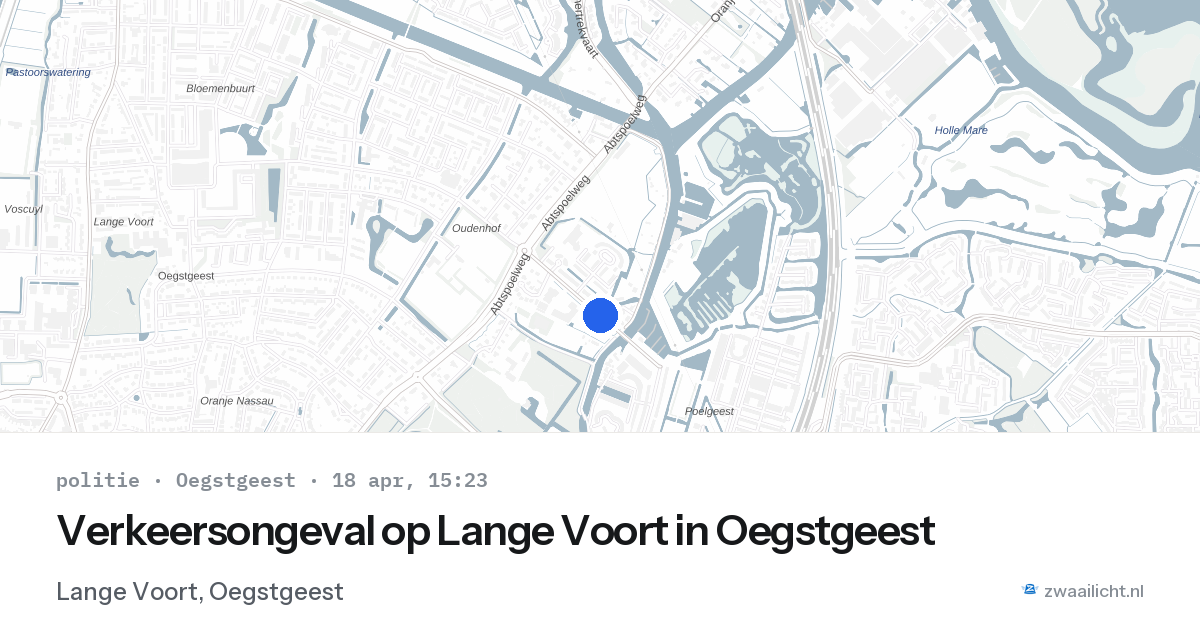 Verkeersongeval op Lange Voort in Oegstgeest — 18 apr 2026