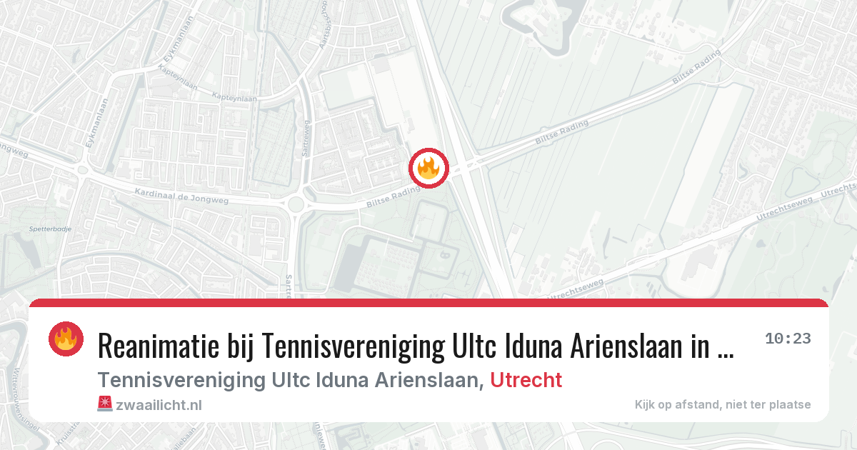 Reanimatie bij Tennisvereniging Ultc Iduna Arienslaan in Utrecht — 7 aug 2026