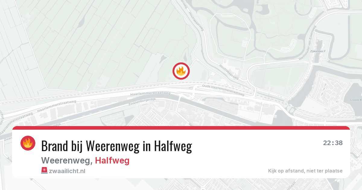 Brand bij Weerenweg in Halfweg — 16 jun 2026
