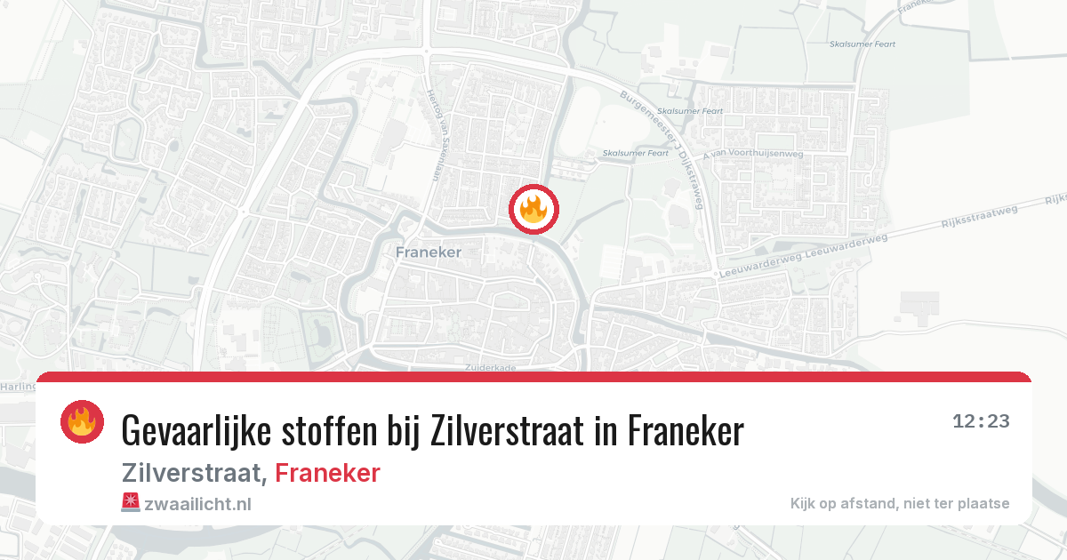 Gevaarlijke stoffen bij Zilverstraat in Franeker — 14 jul 2026