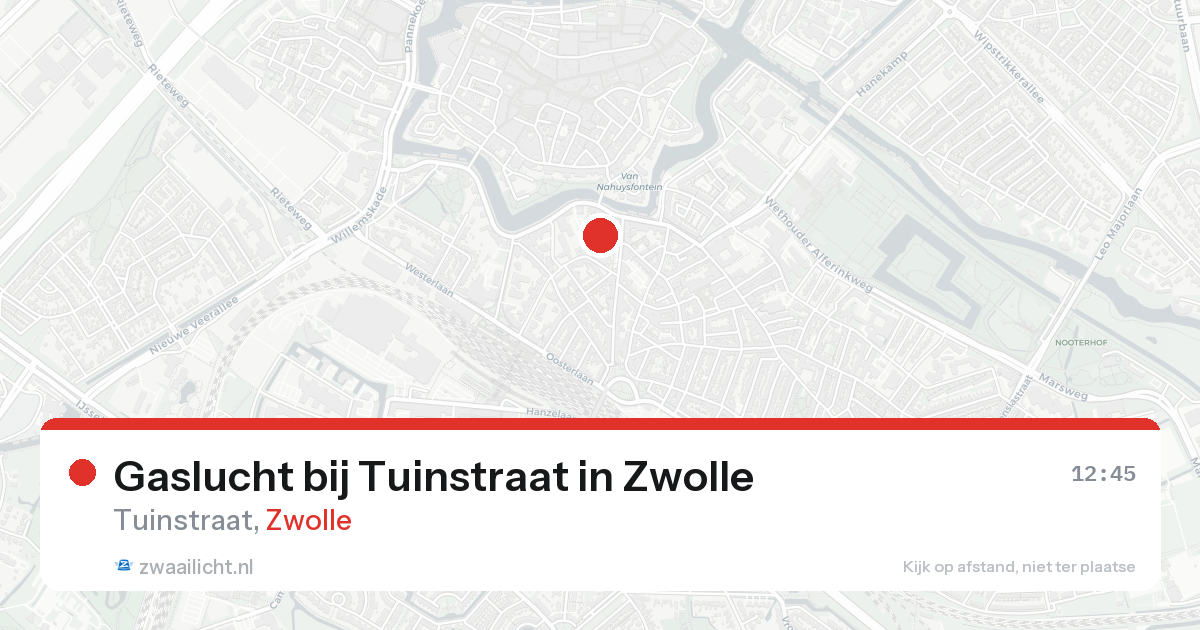Gaslucht bij Tuinstraat in Zwolle — 31 jan 2026