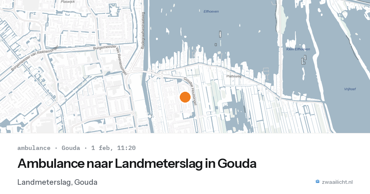 Ambulance naar Landmeterslag in Gouda — 1 feb 2026