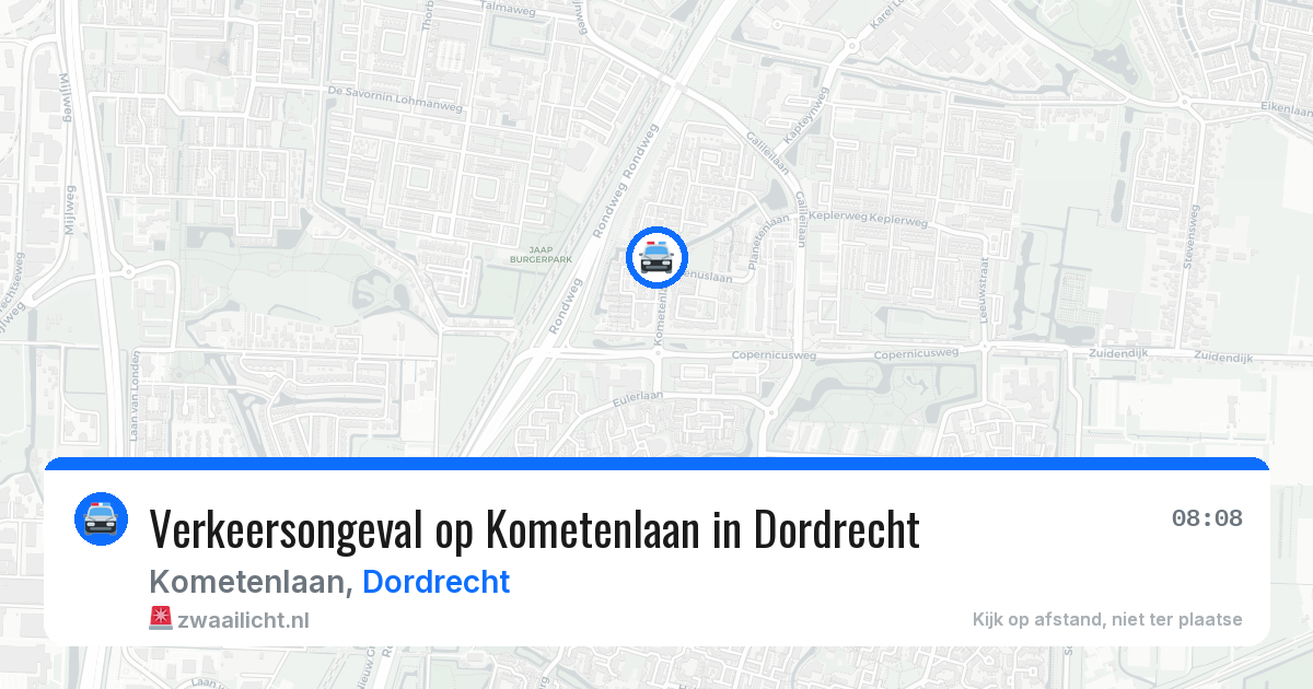Verkeersongeval op Kometenlaan in Dordrecht — 9 apr 2026