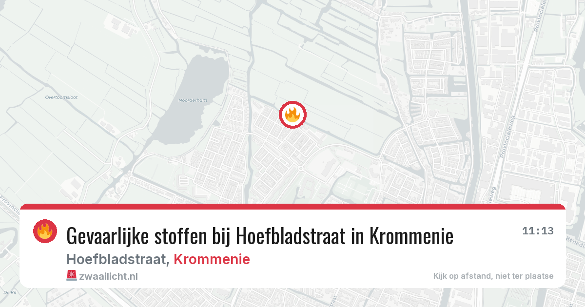 Gevaarlijke stoffen bij Hoefbladstraat in Krommenie — 5 jul 2026