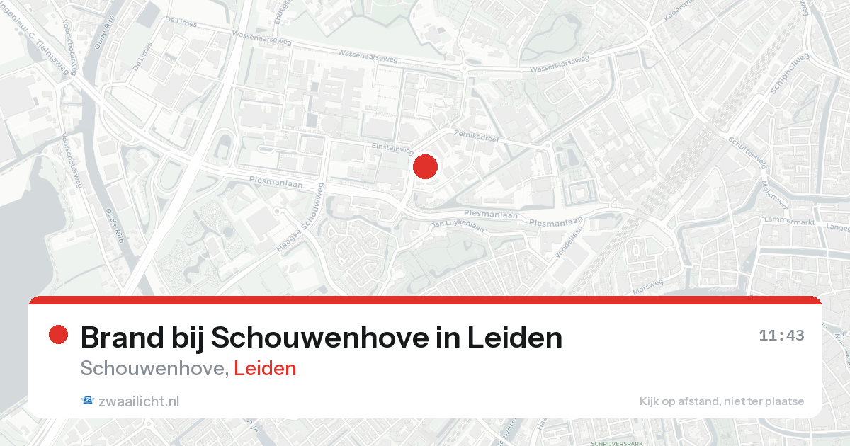 Brand bij Schouwenhove in Leiden — 6 mei 2026