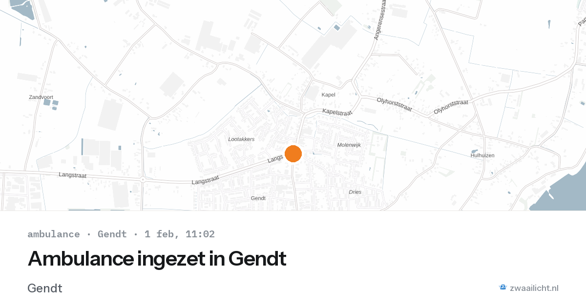 Ambulance ingezet in Gendt — 1 feb 2026
