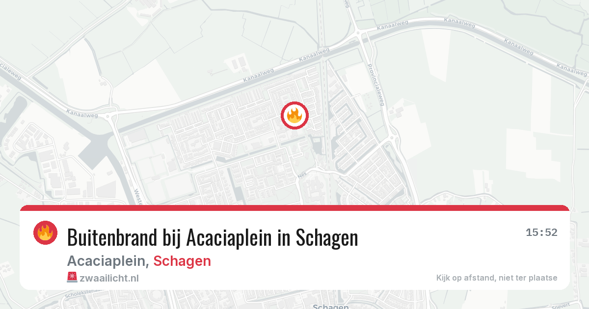 Buitenbrand bij Acaciaplein in Schagen — 13 aug 2026