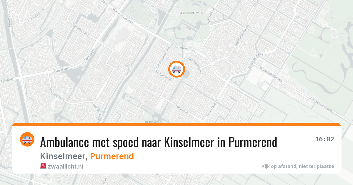 Ambulance met spoed naar Kinselmeer in Purmerend — 17 apr 2026