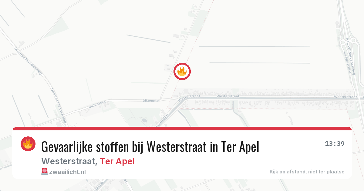 Gevaarlijke stoffen bij Westerstraat in Ter Apel — 29 jan 2026