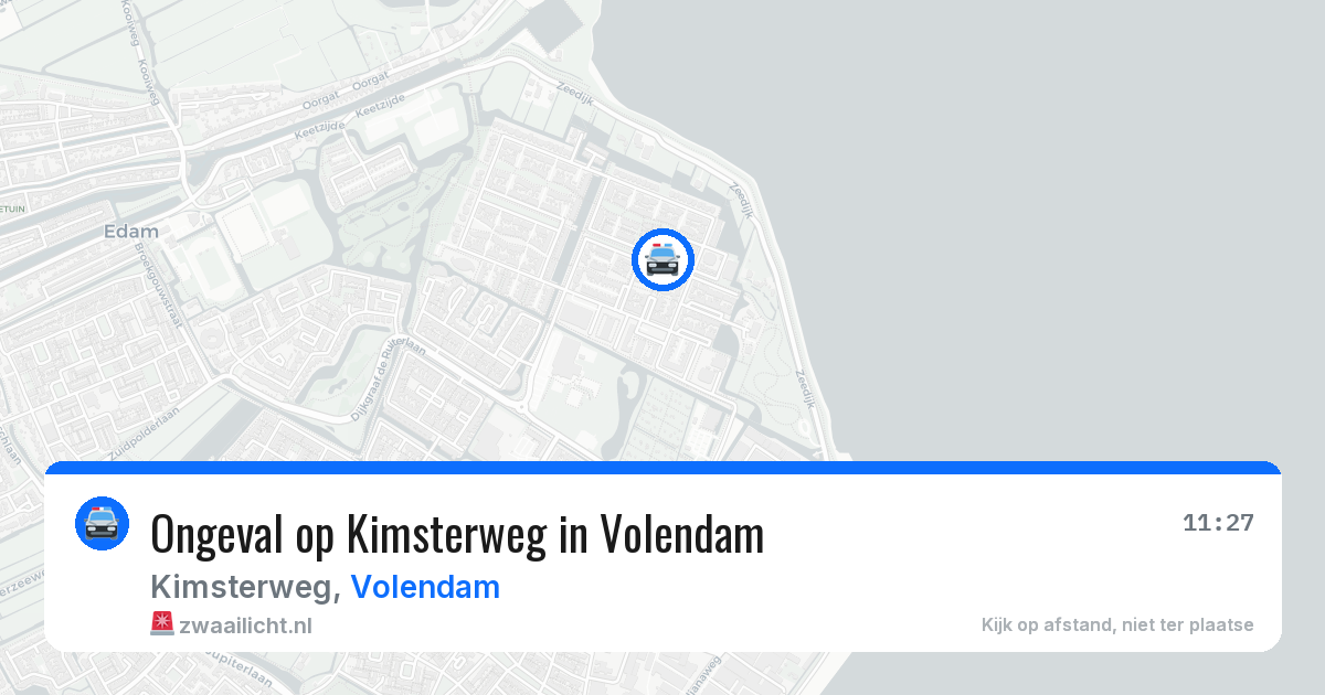 Ongeval op Kimsterweg in Volendam — 25 apr 2026