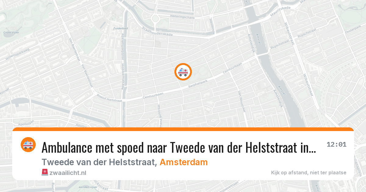 Ambulance met spoed naar Tweede van der Helststraat in Amsterdam — 20 mrt 2026