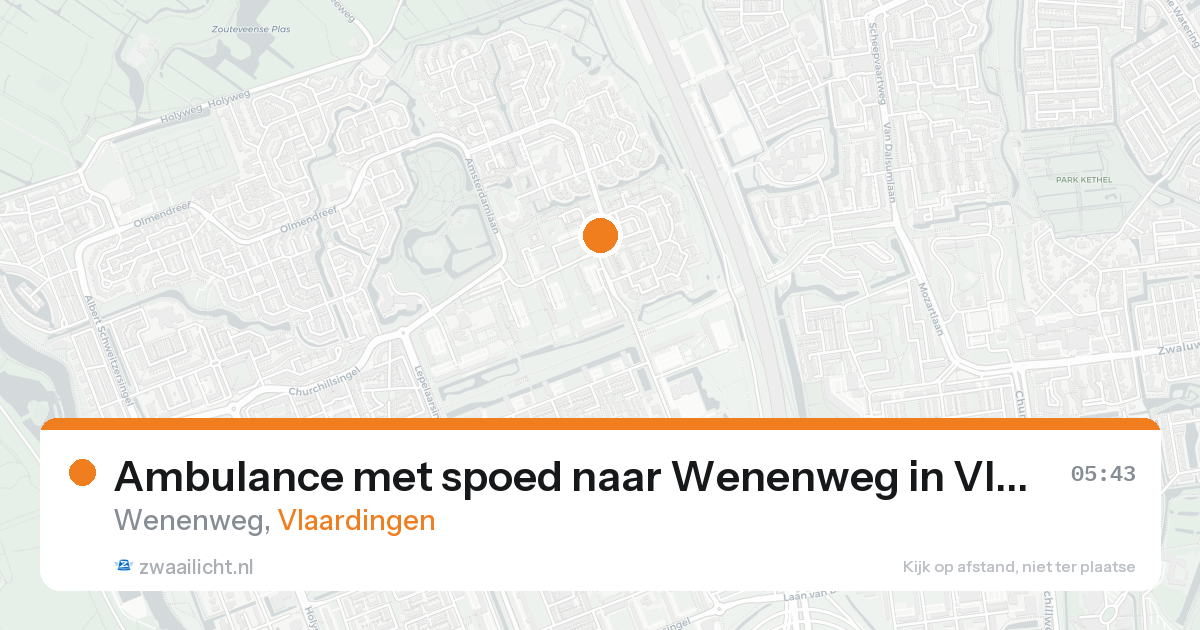 Ambulance met spoed naar Wenenweg in Vlaardingen — 22 aug 2026