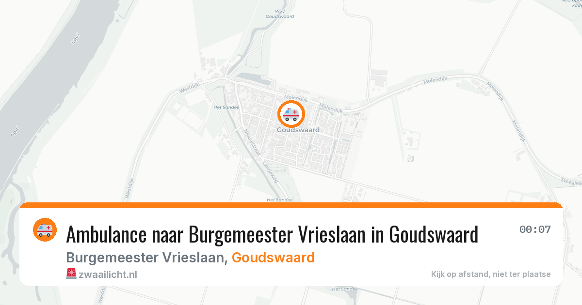 Ambulance naar Burgemeester Vrieslaan in Goudswaard — 16 apr 2026