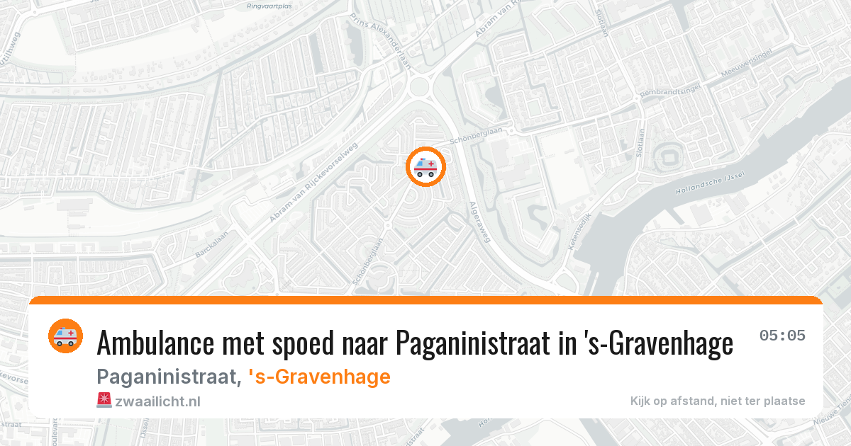 Ambulance met spoed naar Paganinistraat in 's-Gravenhage — 24 mrt 2026