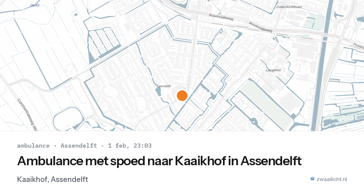 Ambulance met spoed naar Kaaikhof in Assendelft — 1 feb 2026