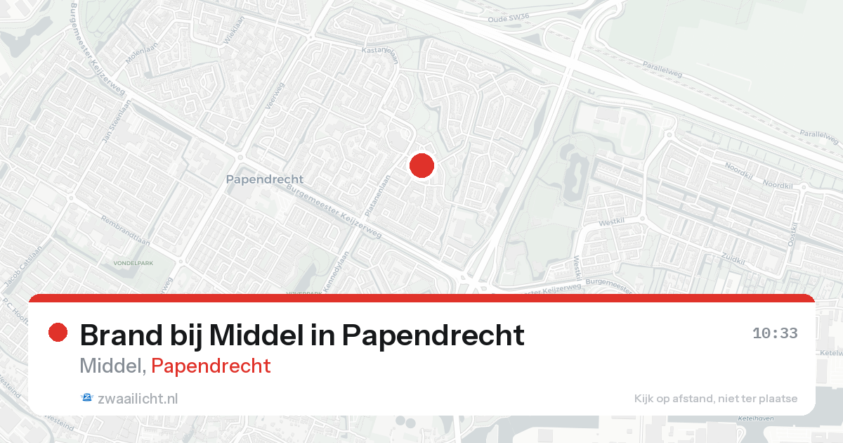 Brand bij Middel in Papendrecht — 15 aug 2026