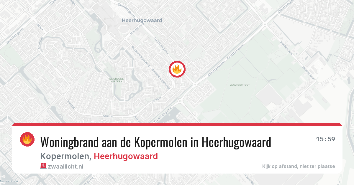 Woningbrand aan de Kopermolen in Heerhugowaard — 19 jul 2026