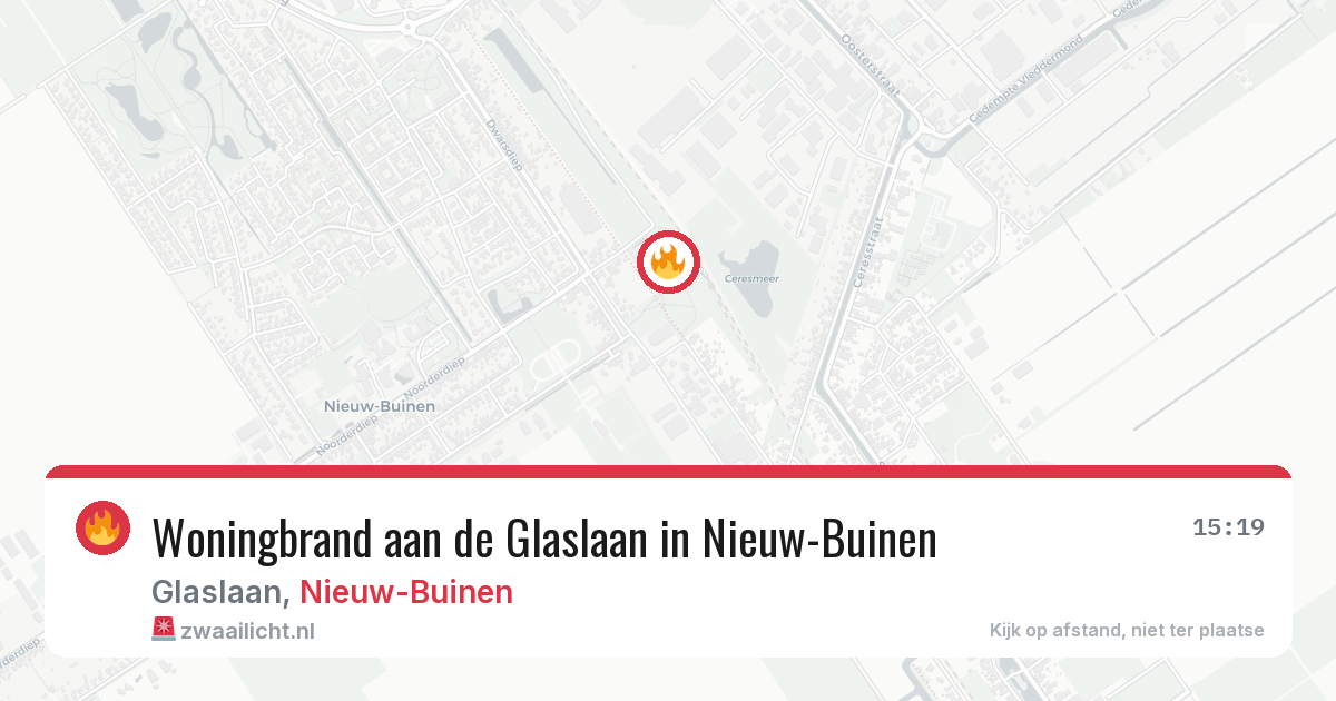 Woningbrand aan de Glaslaan in Nieuw-Buinen — 14 jun 2026