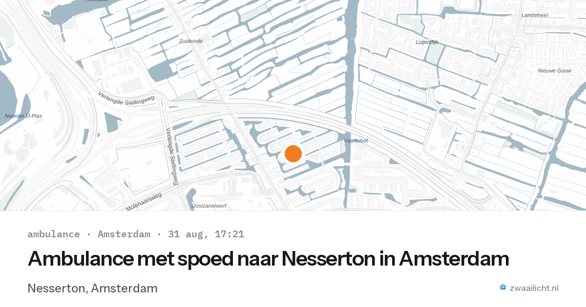 Ambulance met spoed naar Nesserton in Amsterdam — 31 aug 2026