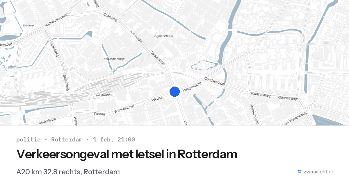 Verkeersongeval met letsel in Rotterdam — 1 feb 2026